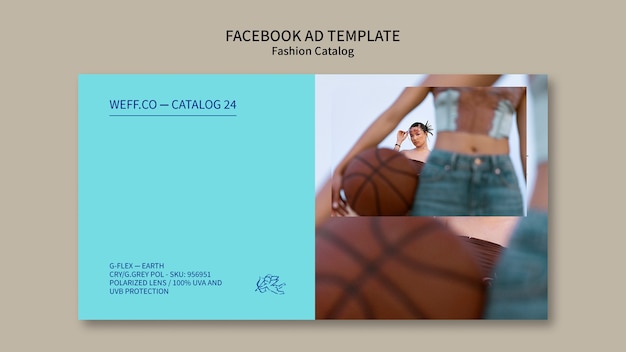 PSD modèle de catalogue de mode de design plat pour facebook
