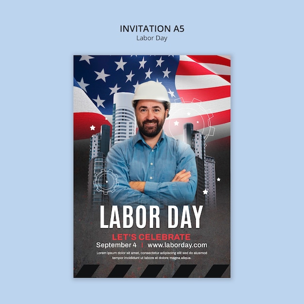 Modèle de célébration de la fête du Travail