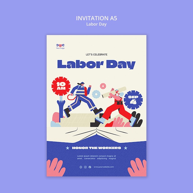 Modèle de célébration de la fête du Travail
