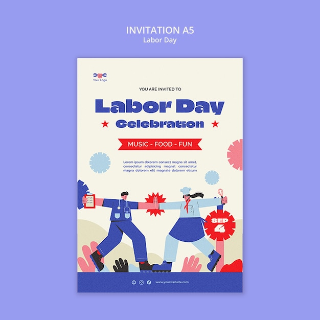 Modèle de célébration de la fête du Travail