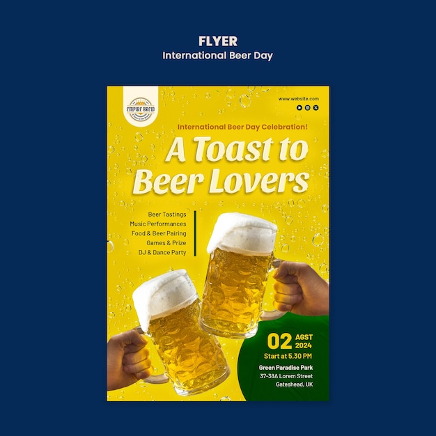 Modèle de célébration de la journée internationale de la bière