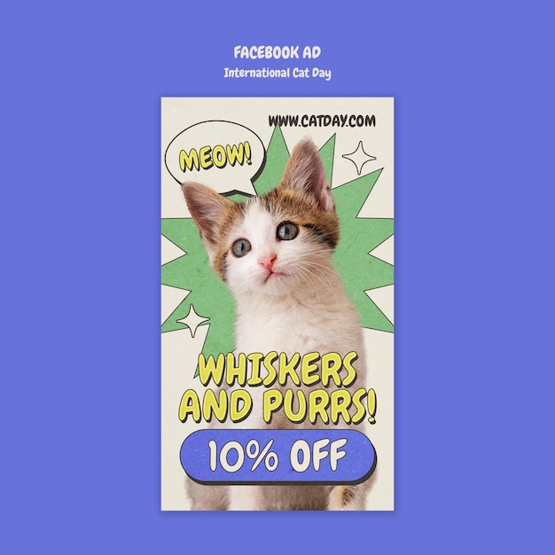 Modèle de célébration de la journée internationale du chat