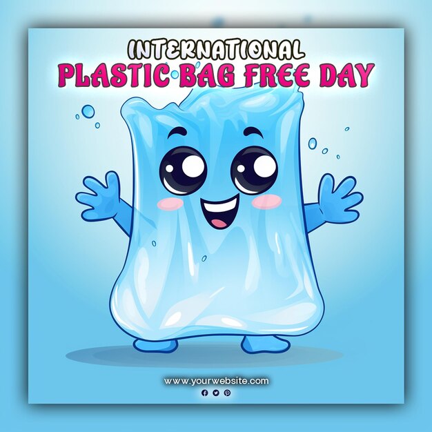 Modèle De Célébration De La Journée Internationale Sans Sacs En Plastique Pour Les Médias Sociaux