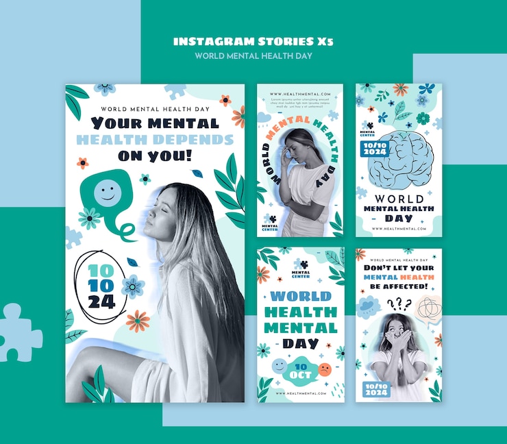 PSD modèle de célébration de la journée mondiale de la santé mentale