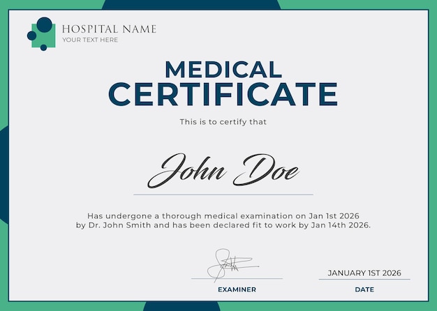 Modèle De Certificat Médical