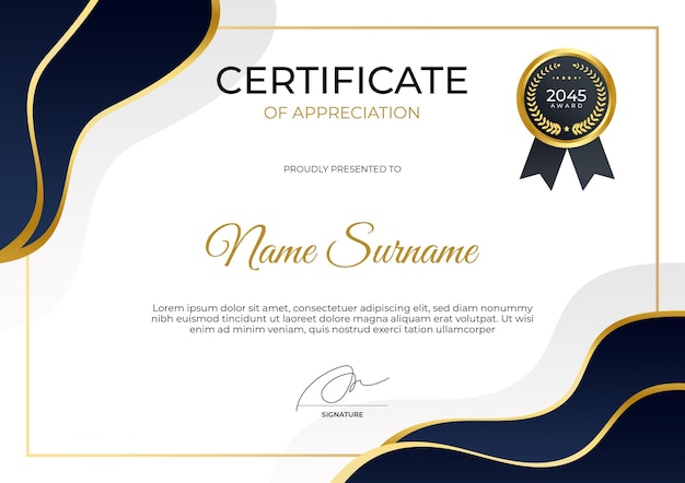 Modèle de certificat moderne simple pour le webinaire de formation en ligne d'entreprise