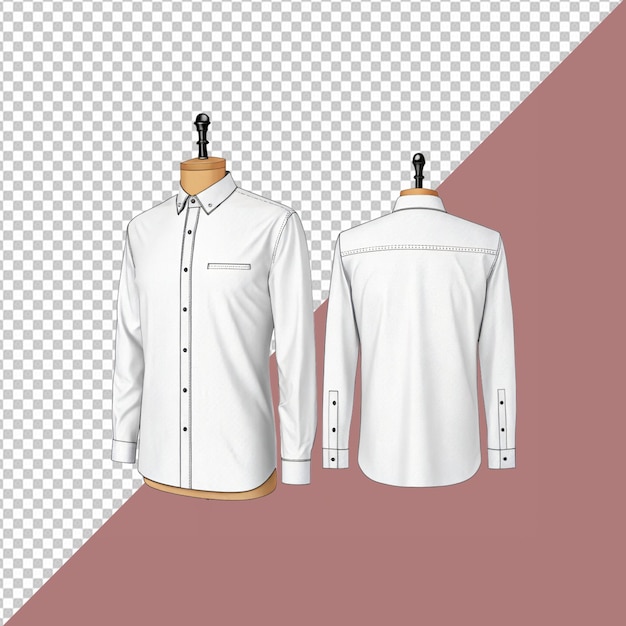 Modèle de chemise à boutons d'affaires à fond transparent