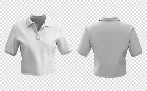 Modèle de chemise de polo grise - vue avant et arrière