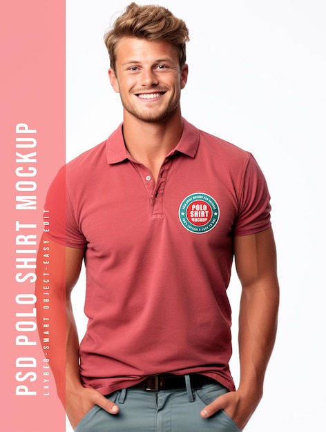 PSD modèle de chemise de polo pour homme