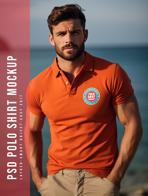 PSD modèle de chemise de polo pour homme