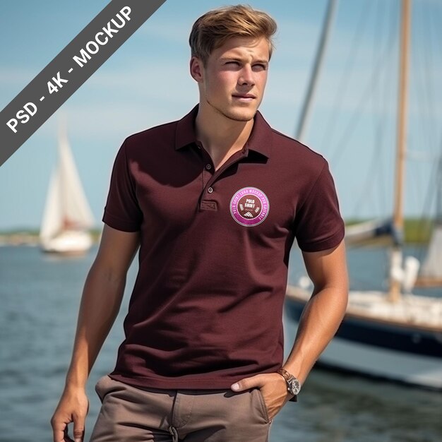 PSD modèle de chemise de polo psd