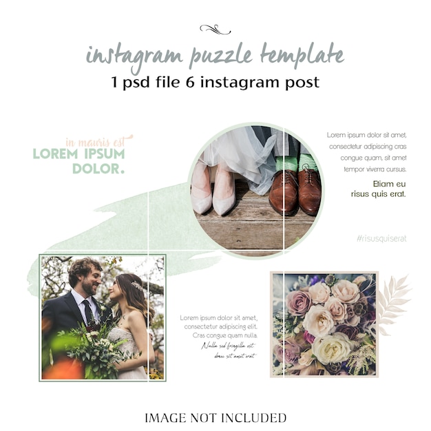 Modèle De Collage Instagram Mariage Romantique