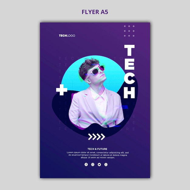 Modèle de concept d'affiche Tech & Future