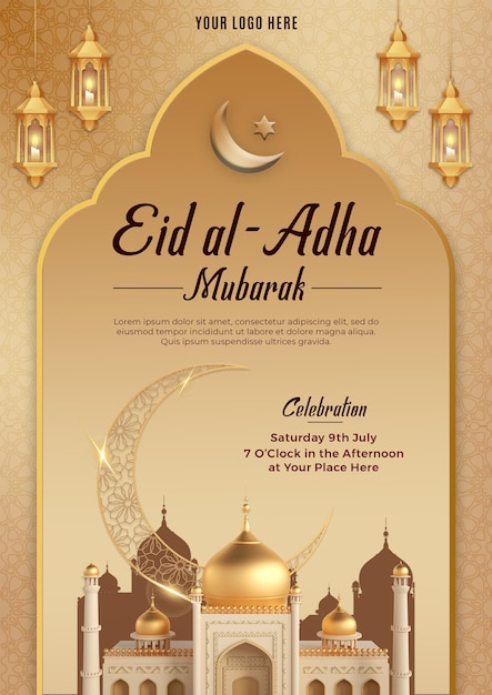 Modèle de conception d'affiche de l'Aïd Al Adha