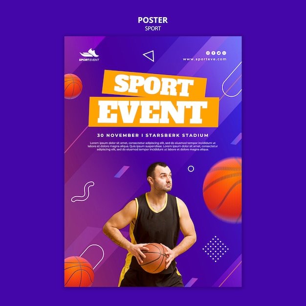 Modèle de conception d'affiche d'événement sportif