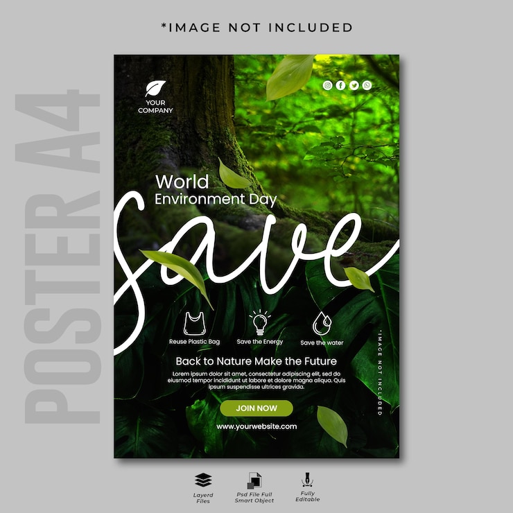 PSD modèle de conception d'affiche de la journée mondiale de l'environnement
