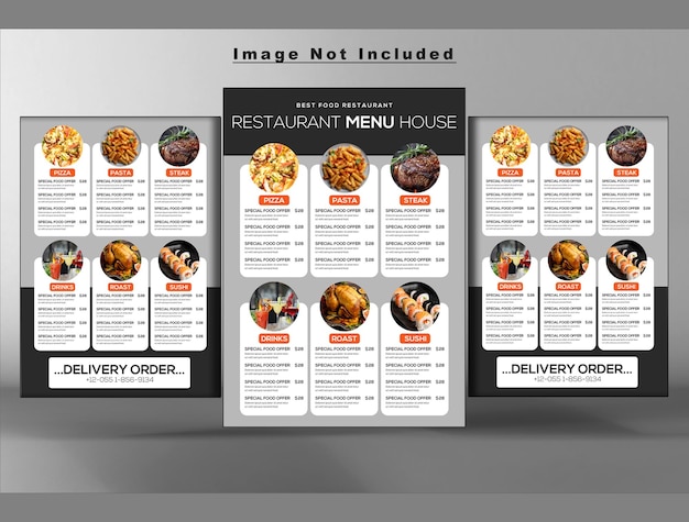 PSD modèle de conception d'affiche de menu de restaurant