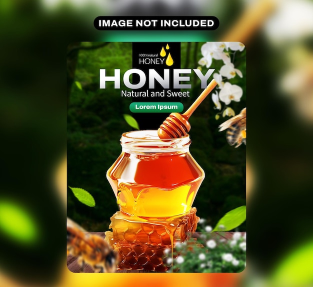 PSD modèle de conception d'affiche de miel