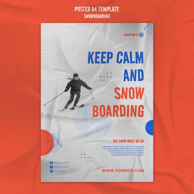 Modèle de conception d'affiche de snowboard