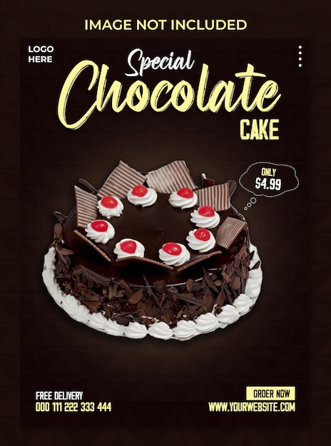 Modèle De Conception D'affiche Spéciale Gâteau Au Chocolat