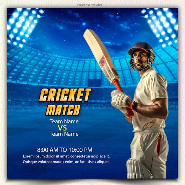 PSD modèle de conception d'affiche de sport de cricket