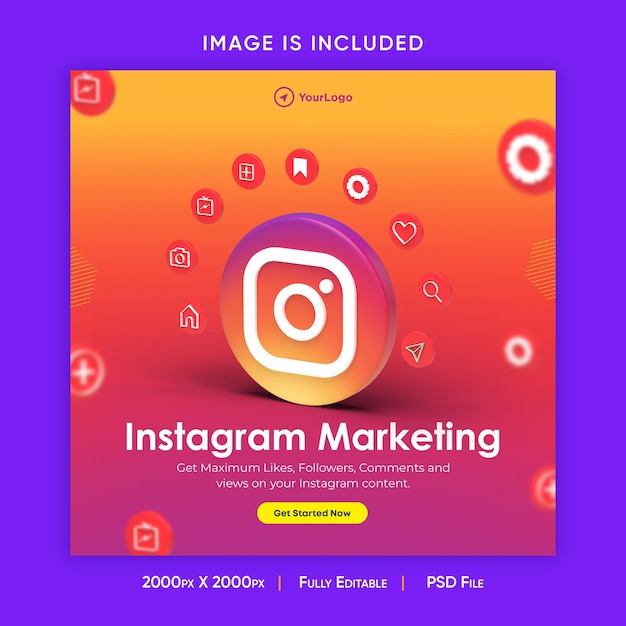 PSD modèle de conception d'annonce de médias sociaux marketing instagram