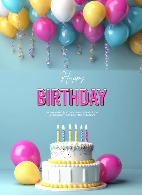 modèle de conception de bannière d'arrière-plan d'anniversaire Psd