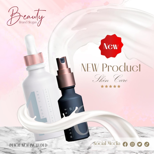Modèle de conception de bannière de beauté PSD