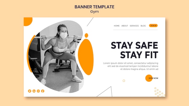 PSD modèle de conception de bannière de gym