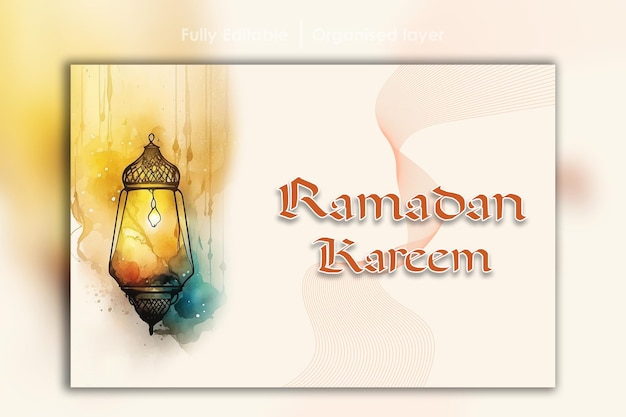 PSD modèle de conception de bannière de médias sociaux ramadan kareem 3d