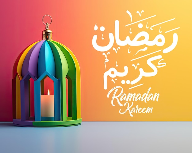 Modèle De Conception De Bannière De Médias Sociaux Ramadan Mubarak Avec La Lune Croissante Et Des Décorations Islamiques