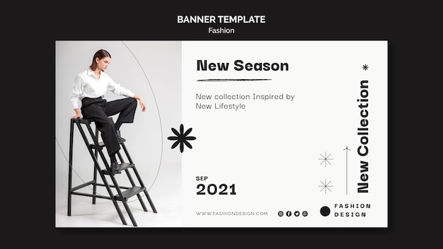 PSD modèle de conception de bannière de mode