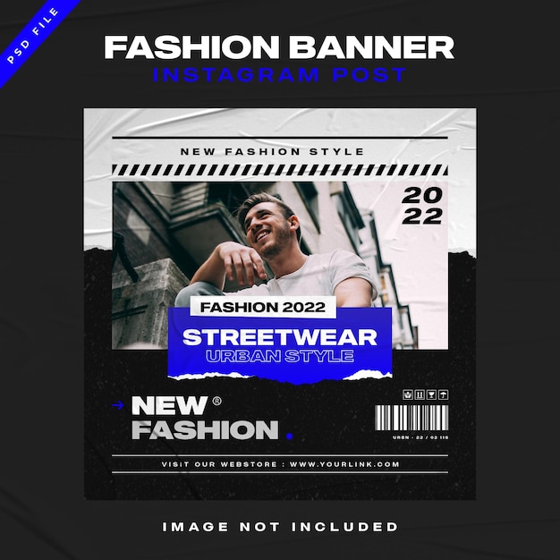 modèle de conception de bannière de publication instagram de mode streetwear