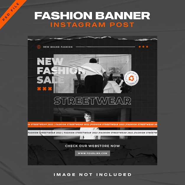 modèle de conception de bannière de publication instagram de mode streetwear