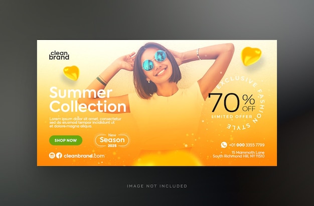 Modèle de conception de bannière de publication de médias sociaux facebook de collection de mode exclusive