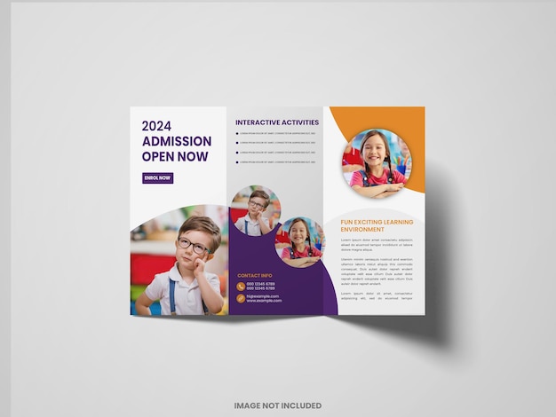 PSD modèle de conception de brochure d'admission à l'école