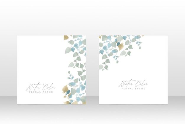 PSD modèle de conception de carte d'invitation de mariage floral aquarelle