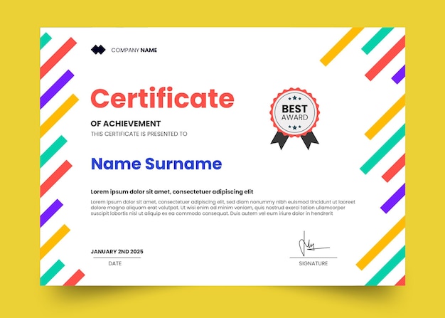 Modèle De Conception De Certificat Moderne Et Simple