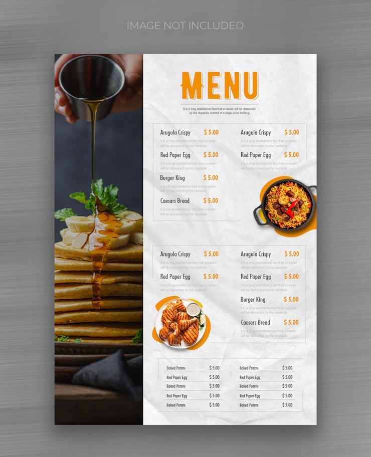 PSD modèle de conception de couverture de menu de restaurant