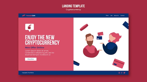 Modèle De Conception De Crypto-monnaie De Page De Destination
