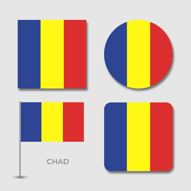 PSD modèle de conception de décor de drapeaux nationaux du tchad