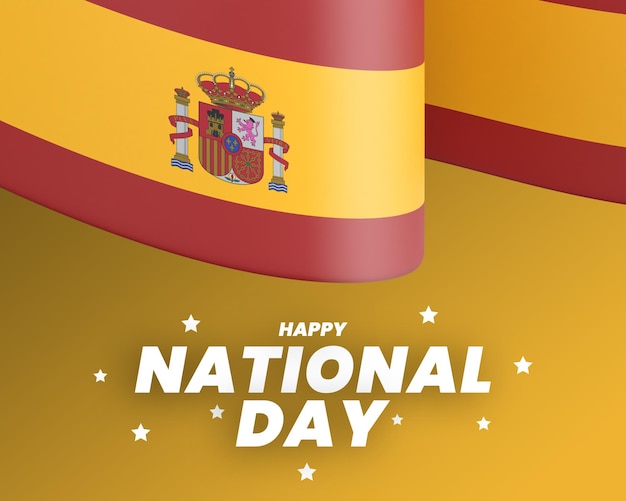 modèle de conception de drapeau espagne fête nationale de l'indépendance texte et arrière-plan modifiables