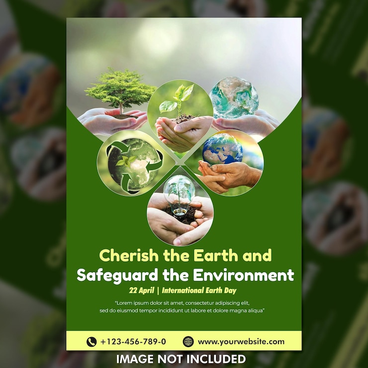 PSD modèle de conception du dépliant de la journée de la terre