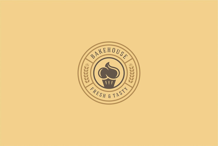 PSD modèle de conception du logo d'une boulangerie