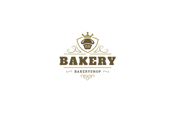 PSD modèle de conception du logo d'une boulangerie