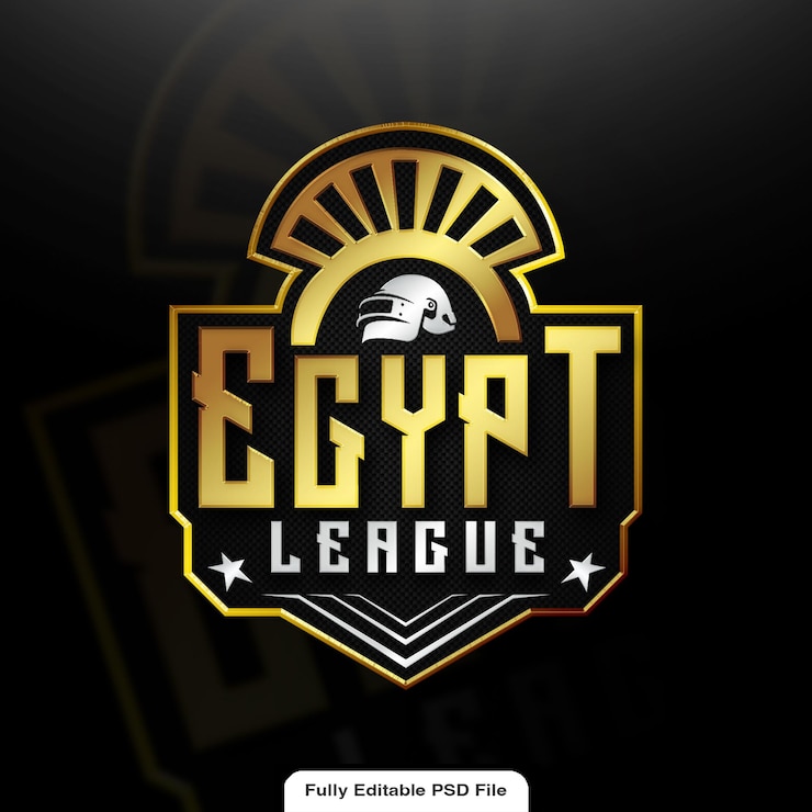 PSD modèle de conception du logo de l'événement sur le thème de l'égypte dorée