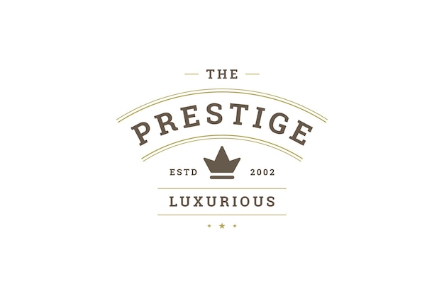 Le modèle de conception du logo d'or de la ligne d'art vintage minimaliste est de qualité haut de gamme.