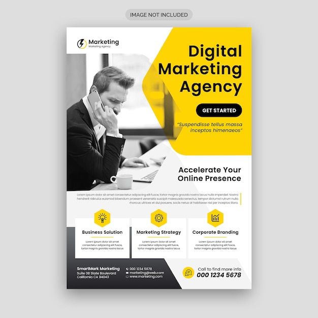 Modèle de conception de flyer ou d'affiche d'entreprise créative psd