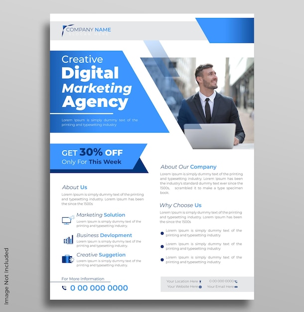 modèle de conception de flyer ou d'affiche d'entreprise minimal