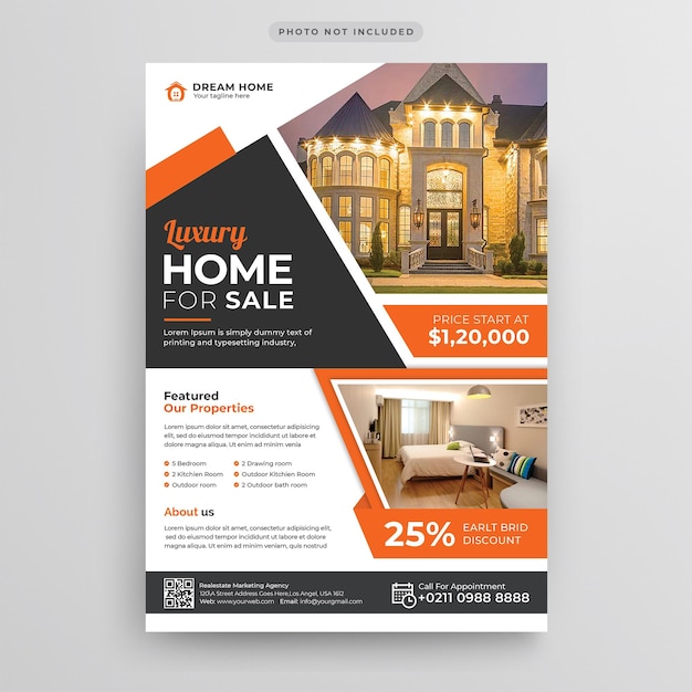 Modèle de conception de flyer immobilier